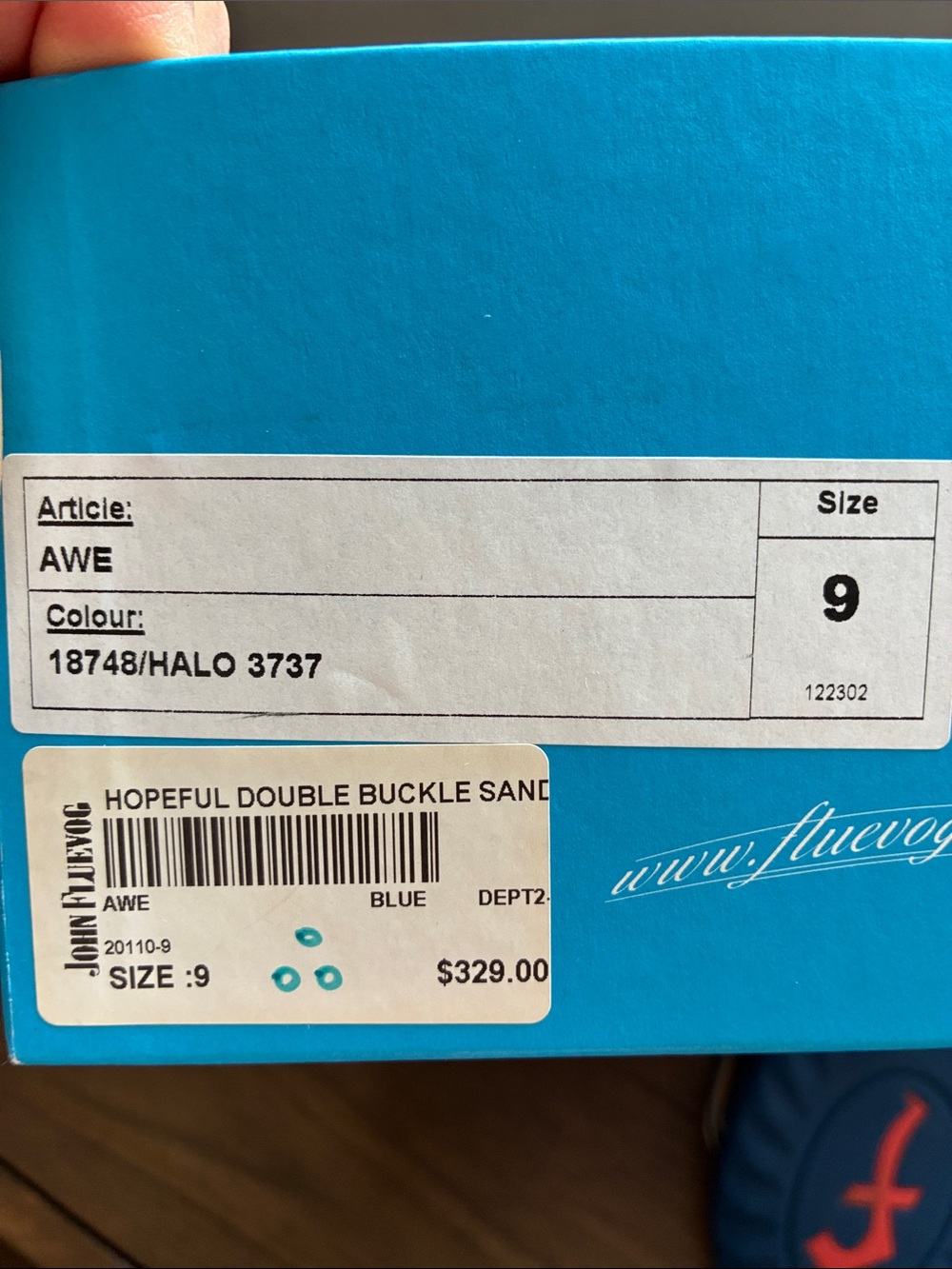 Fluevog Blue and Coral Women's Slingback Sandals - Picture 6 of 6
